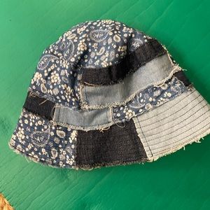 Cute Urban Outfitters UO Denim Patchwork Bucket Hat